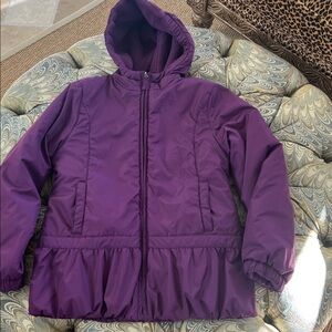 Lands’ End Girls Reversible Winter Coat Size M 10-12
